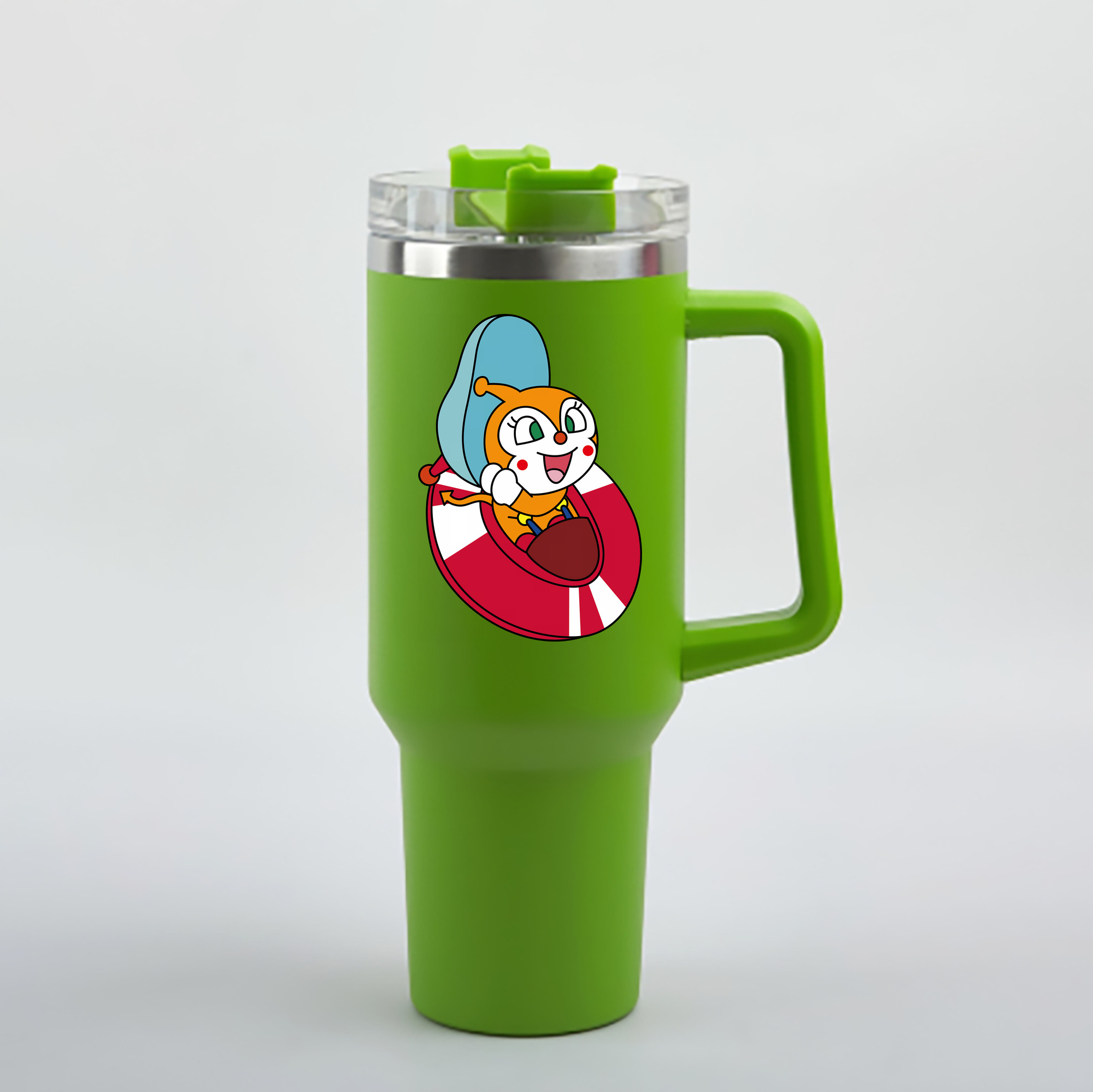 （画像用） アンパンマン Anpanman 1200mL車用タンブラー - クリスタルステッカー（プラスチックストロー付き）